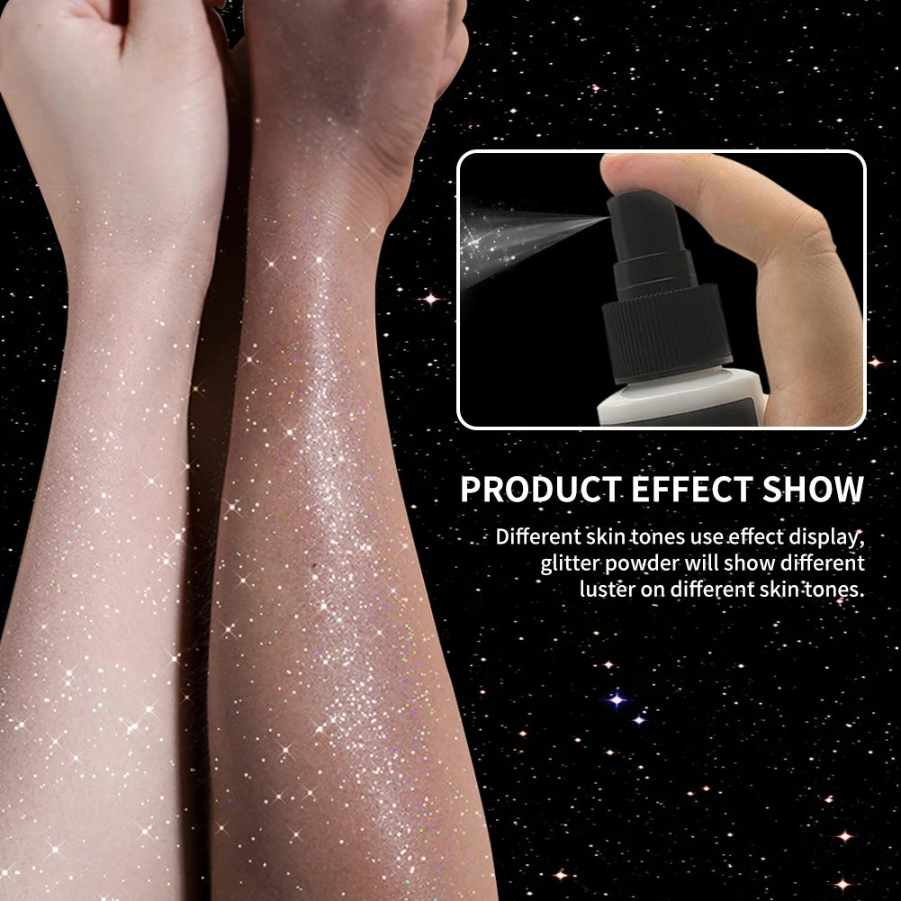 100 ml Hochglanz-Glitzerspray, kann für Körper/Haare/Kleidung verwendet werden