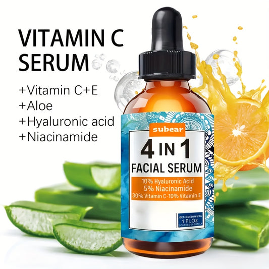 4 in 1 Anti-Aging Facial Serum with Hyaluronic Acid, Niacinamide, Vitamin C