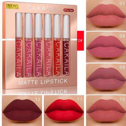 6 Pack Lip Gloss Set Matte And Long-Lasting Color Retention