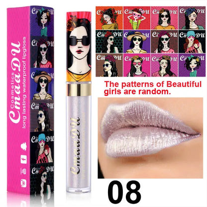 11 Farben Lipgloss Metallic Schimmer Glitter Finish Lippenstift Langlebig Wasserdicht Lip Stain