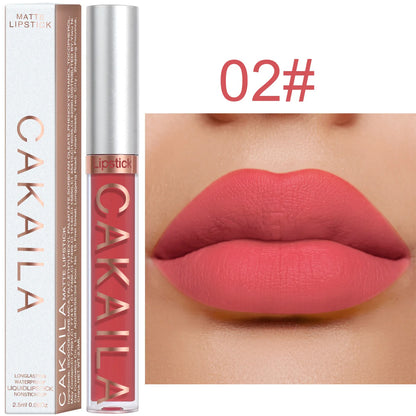 18 Farben Lippenstift Matt Antihaft-Cup Wasserfest Lipgloss