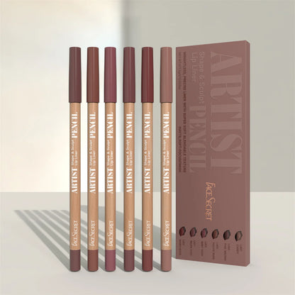 Face Secret Artist Shape Sculpt Lip Liner Pencil Set, schwereloser, präziser Liner mit superweicher, mischbarer Textur, matt, weich