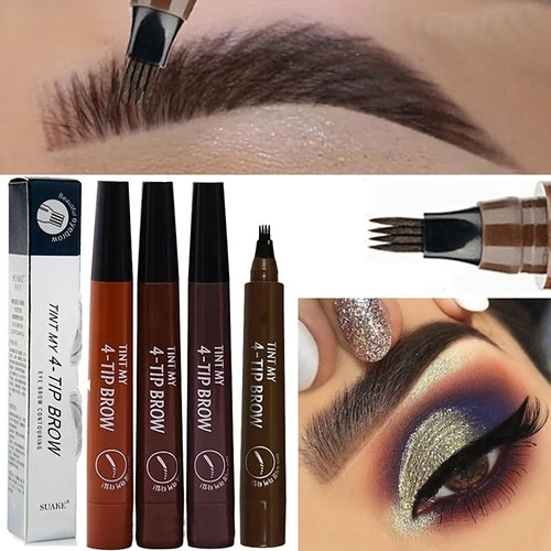 4 Splitted Head Eyebrow Pencil Smudge Proof Waterproof