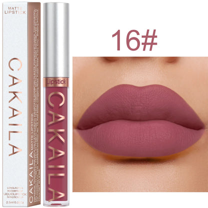 18 Farben Lippenstift Matt Antihaft-Cup Wasserfest Lipgloss