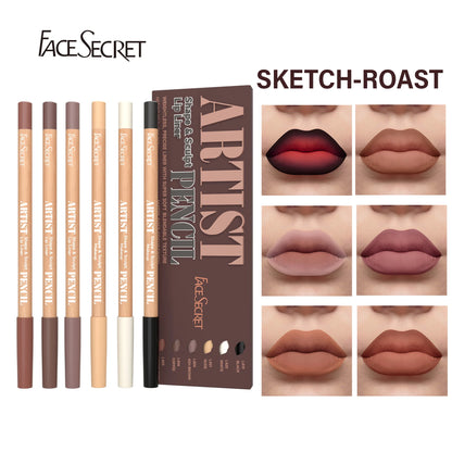 Face Secret Artist Shape Sculpt Lip Liner Pencil Set, schwereloser, präziser Liner mit superweicher, mischbarer Textur, matt, weich