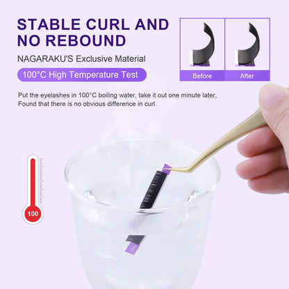 NAGARAKU Individual Lashes Premium Classic Eyelash Extension Black Matte Natural Soft