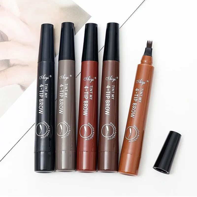 4 Splitted Head Eyebrow Pencil Smudge Proof Waterproof