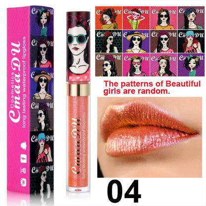 11 Farben Lipgloss Metallic Schimmer Glitter Finish Lippenstift Langlebig Wasserdicht Lip Stain