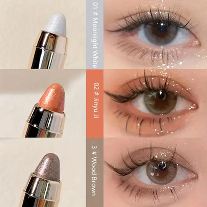 Doppelseitiger Lidschattenstift – Textmarker und aufhellender Stift mit perlmuttartigem Glitzer und mattem Finish