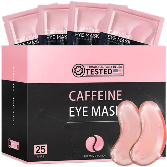 25 Pink Crystal Eye Masks - Enriched with Caffeine, Collagen And Nourishing Moisturizing Ingredients, Daily Skincare for Men And Women, Gentle Formula, Hypoallergenic, Travel Essential, Perfect for Wedding Parties Gift
